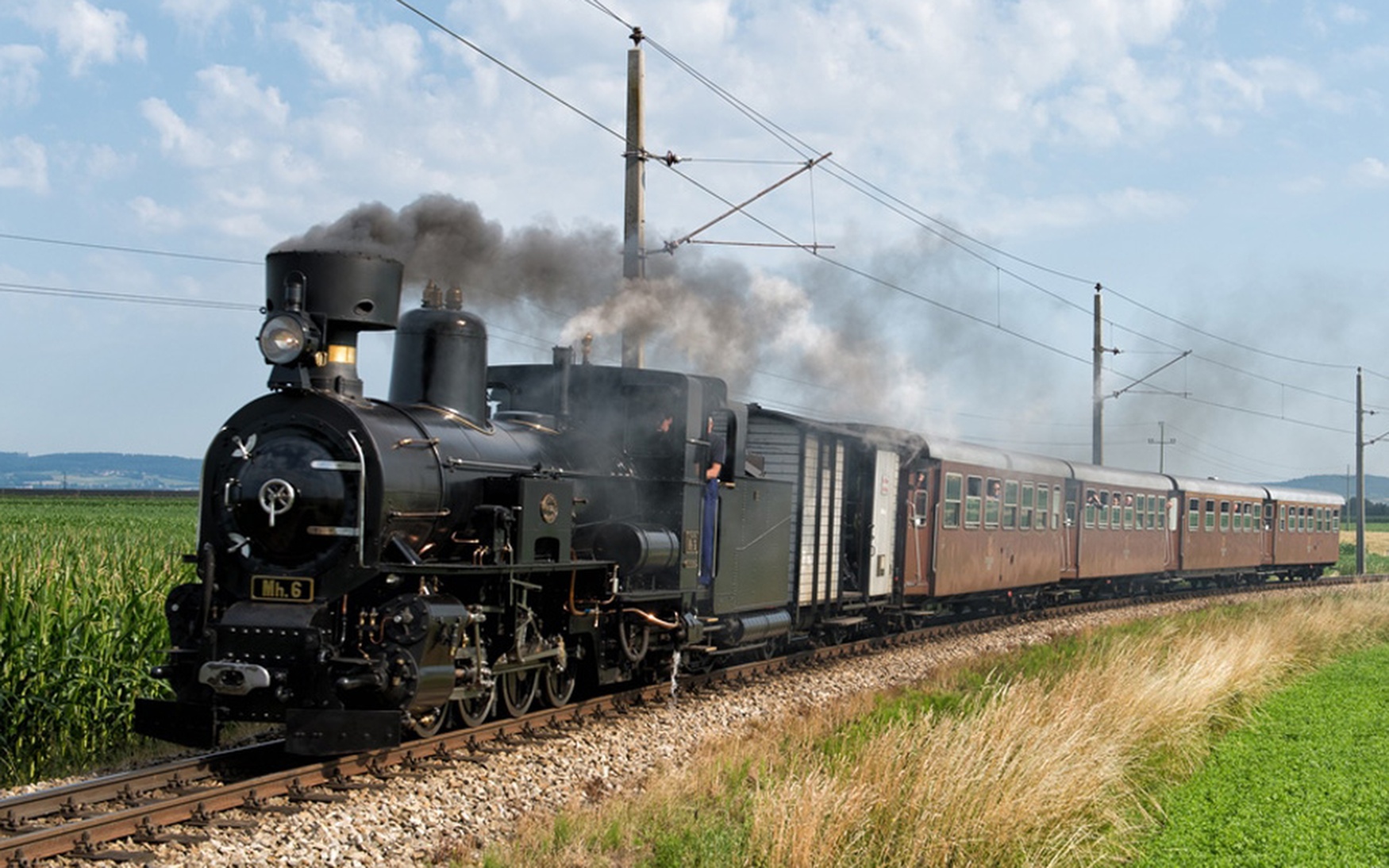 Dampfzug Nostalgie Volldampf bahnreisen Zugreisen Dampfzug Nostalgiezug Wiener EisenbahnEisenbahn in Europa weltweit