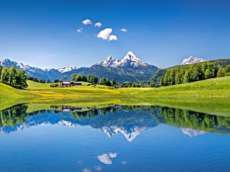 Schweiz See Berge Schnee ALpen